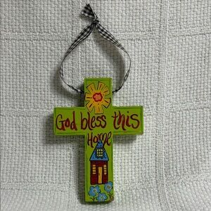 Colorful Wooden Cross Wall Hanging